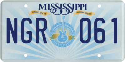 MS license plate NGR061