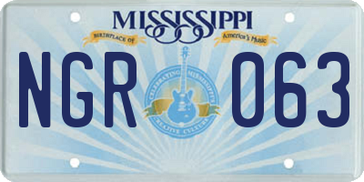 MS license plate NGR063