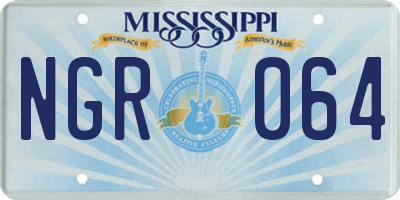 MS license plate NGR064