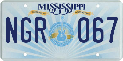 MS license plate NGR067