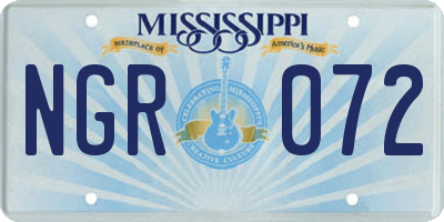 MS license plate NGR072