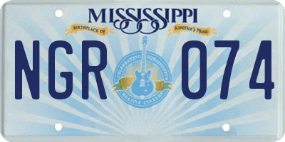 MS license plate NGR074