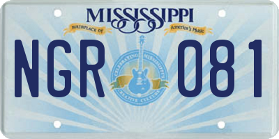 MS license plate NGR081