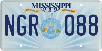 MS license plate NGR088