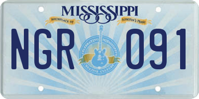 MS license plate NGR091