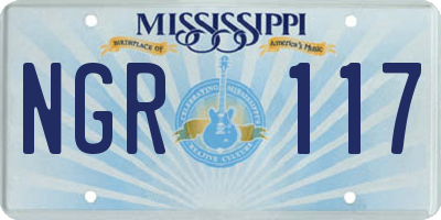 MS license plate NGR117