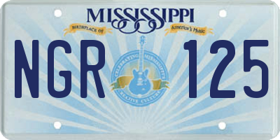 MS license plate NGR125