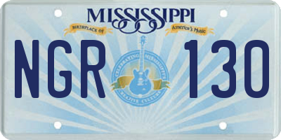 MS license plate NGR130