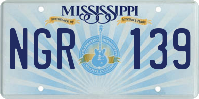 MS license plate NGR139