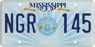 MS license plate NGR145