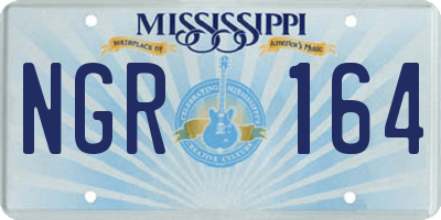 MS license plate NGR164