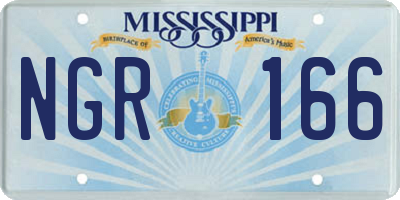 MS license plate NGR166