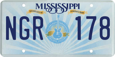 MS license plate NGR178