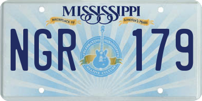 MS license plate NGR179