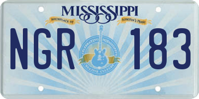 MS license plate NGR183