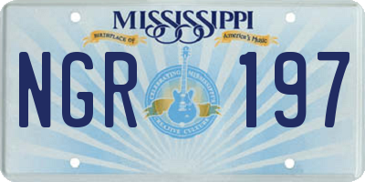 MS license plate NGR197