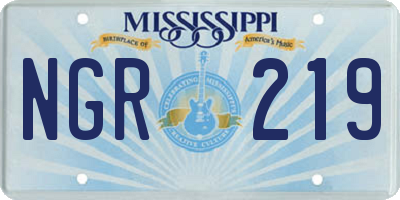 MS license plate NGR219