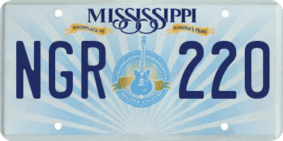 MS license plate NGR220