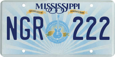 MS license plate NGR222