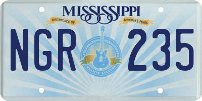MS license plate NGR235