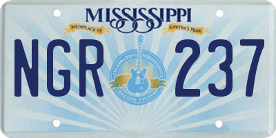 MS license plate NGR237