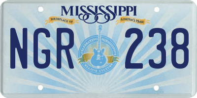 MS license plate NGR238
