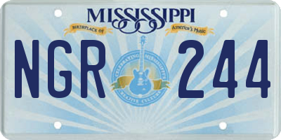 MS license plate NGR244