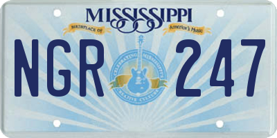 MS license plate NGR247