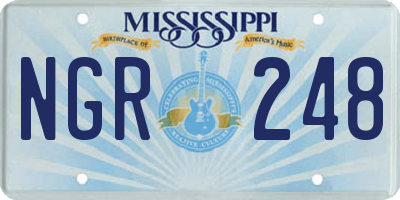MS license plate NGR248
