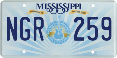 MS license plate NGR259
