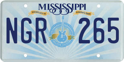MS license plate NGR265