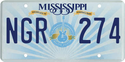 MS license plate NGR274