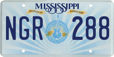 MS license plate NGR288