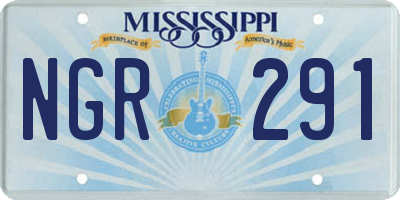 MS license plate NGR291