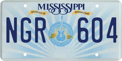 MS license plate NGR604