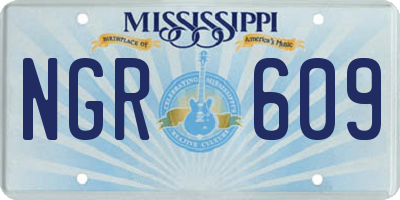 MS license plate NGR609