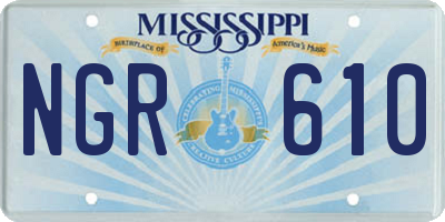 MS license plate NGR610