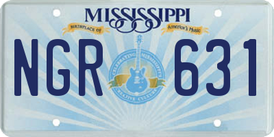 MS license plate NGR631