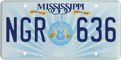 MS license plate NGR636