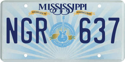MS license plate NGR637