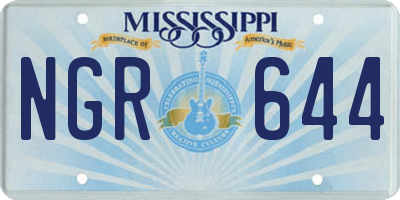 MS license plate NGR644