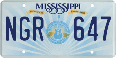 MS license plate NGR647