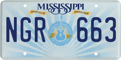 MS license plate NGR663