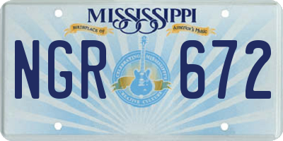 MS license plate NGR672