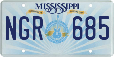MS license plate NGR685