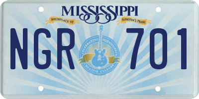 MS license plate NGR701