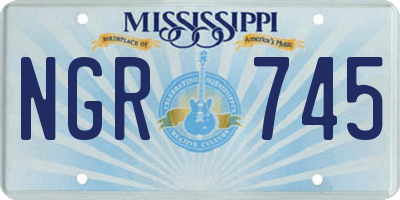 MS license plate NGR745