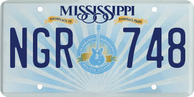 MS license plate NGR748