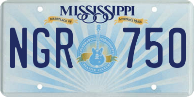 MS license plate NGR750