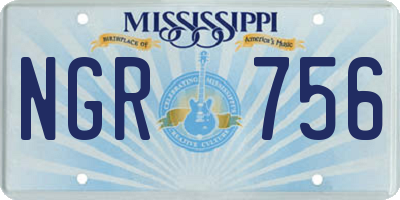 MS license plate NGR756